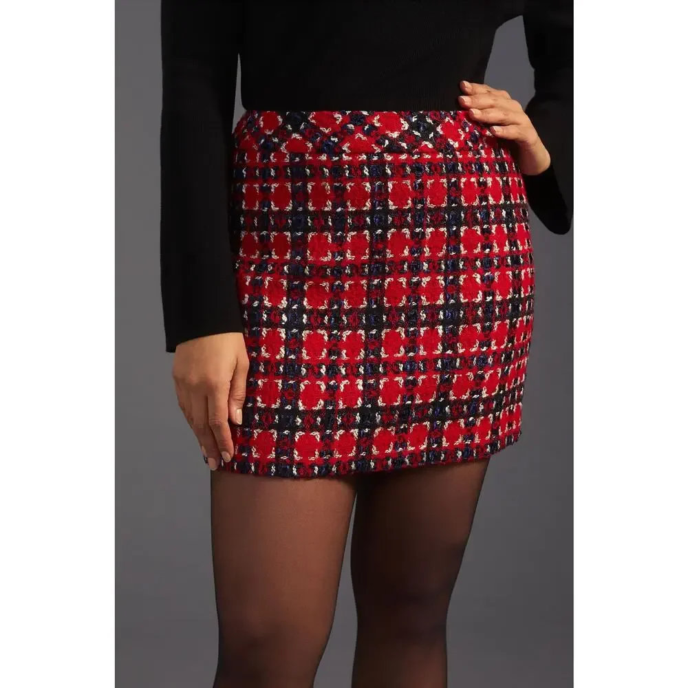 Anthropologie English Factory Tweed Mini Skirt - Plus Size 1X - - Picture 4 of 6